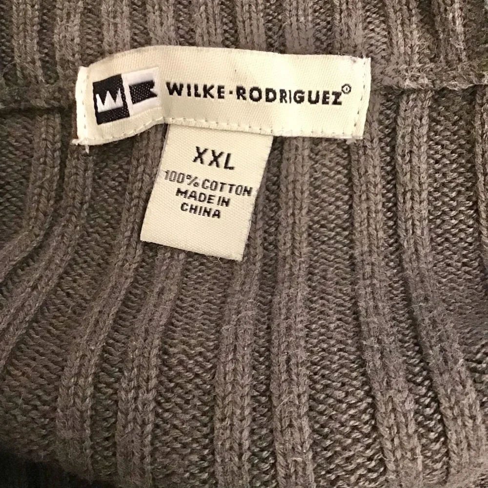 Wilke-Rodriguez XXL 100% Cotton Sweater Olive Army Green Color Pullover Zip